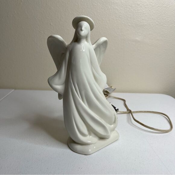 Vintage Ceramic Angel Night Light Bed Table Lamp 9.75 Inches White UNTESTED READ - Picture 8 of 14